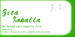 zita kapalla business card